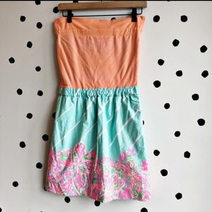 Lilly Pulitzer Strapless Cotton Butterfly Dress S